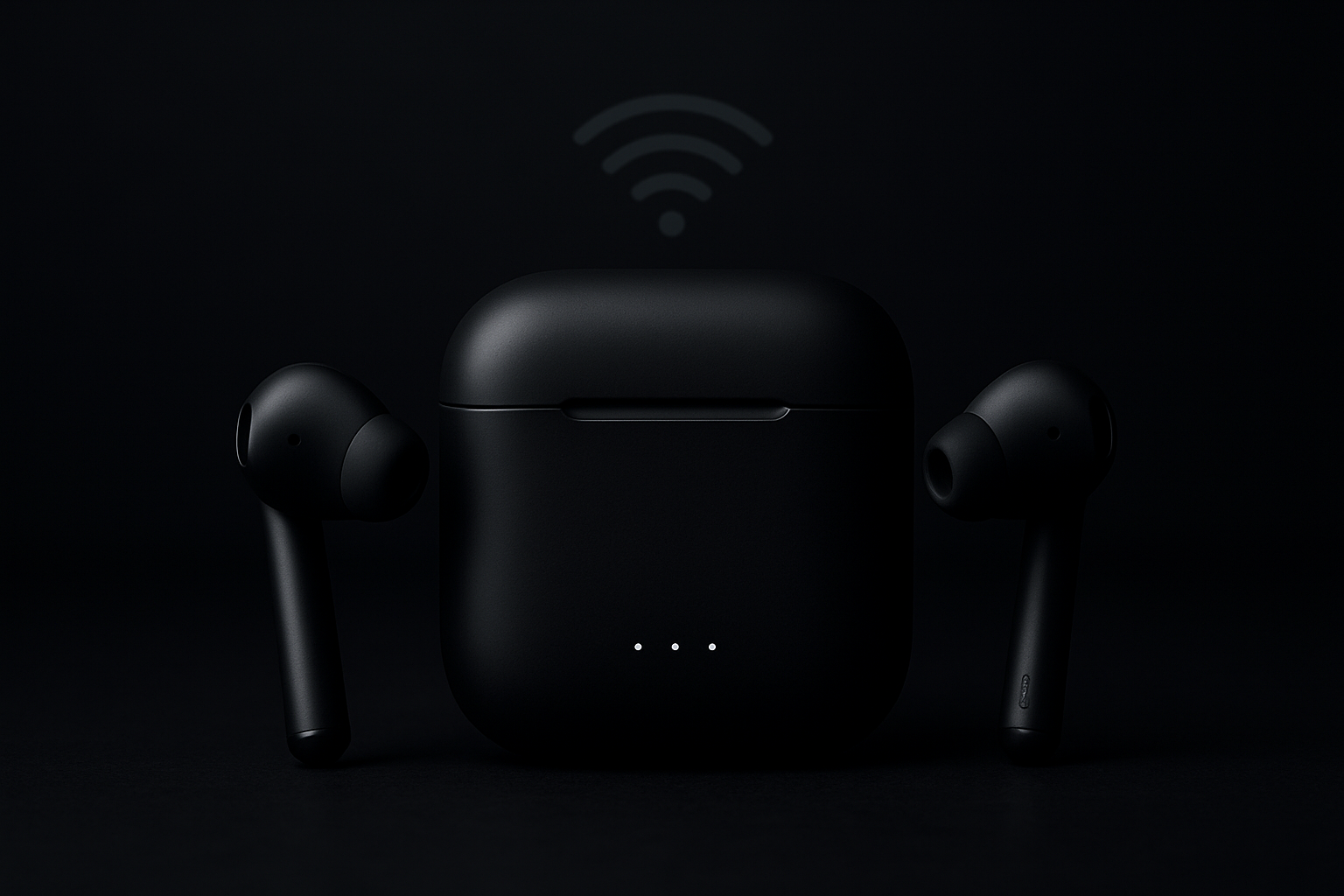 a dark background with wireless electronic product